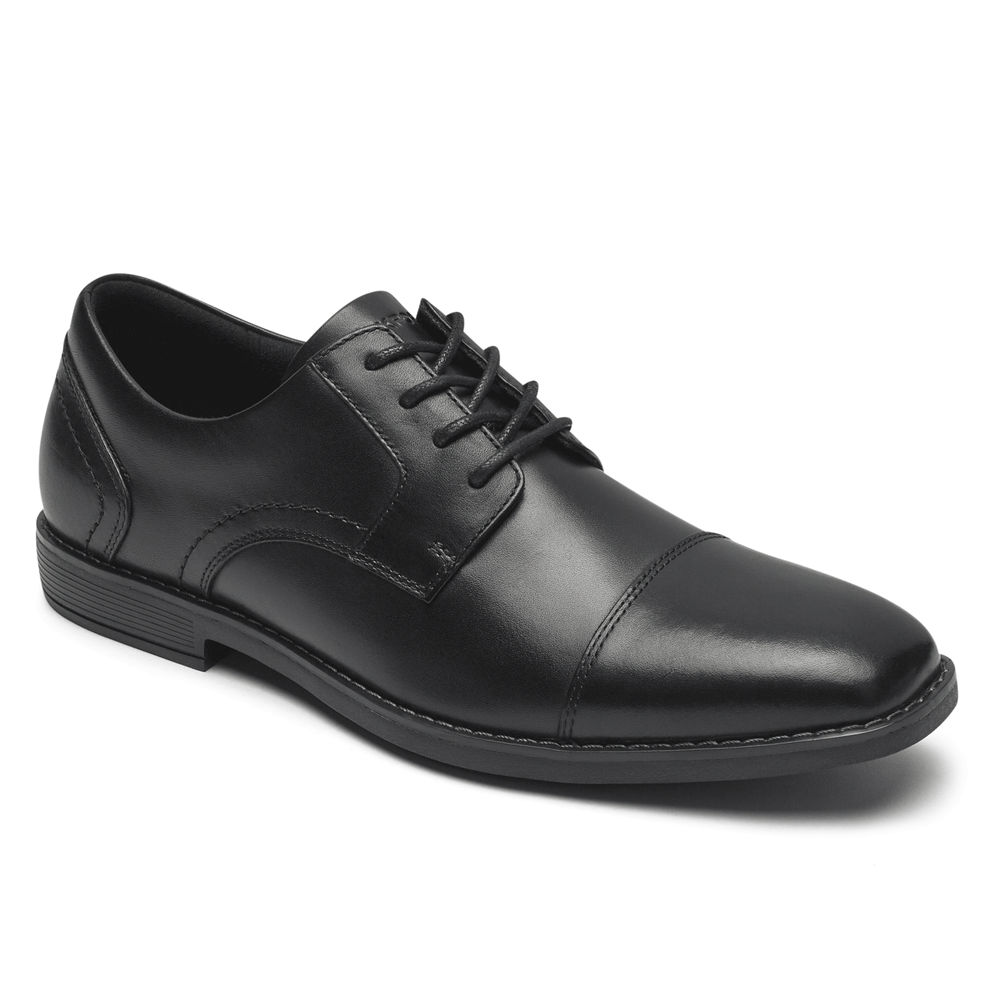 ロック ポート ビジネス シューズ メンズ 黒 - Slayter Cap Toe Blucher - TAL940518